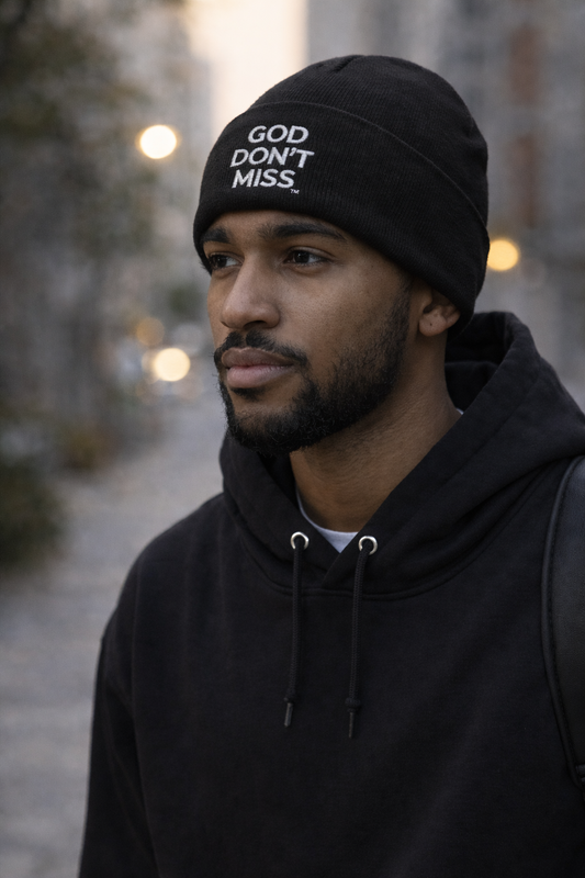 God Don’t Miss™ Embroidered Beanie – Faithful Devotion™