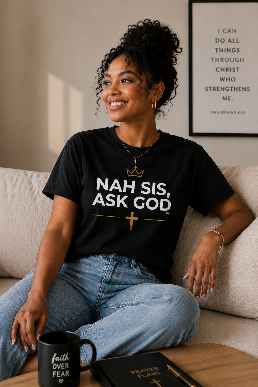 Nah Sis, Ask God™ Women’s Christian T-Shirt – Relaxed Fit Faith Tee